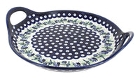 Polish Pottery Sweet Annie Round Serving Tray with Handles