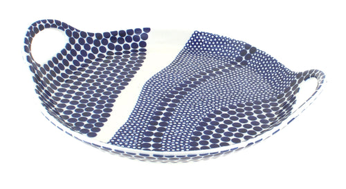 Polish Pottery Zara Round Serving Tray with Handles
