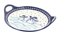Polish Pottery Frosty Friend Round Tray with Handles