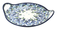 Polish Pottery Vintage Violet Round Serving Tray With Handles