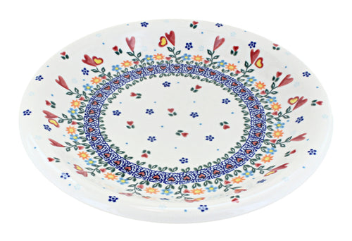 Polish Pottery Hearts & Flowers Dinner Plate