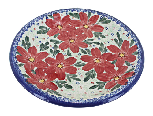 Polish Pottery Poinsettia Dinner Plate