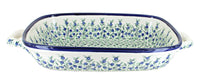 Polish Pottery Porcelain Vine Large Baker with Handles