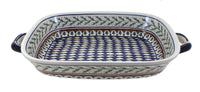 Polish Pottery Evergreen Large Baker with Handles