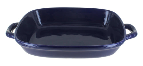 Polish Pottery Cobalt Large Baker With Handles