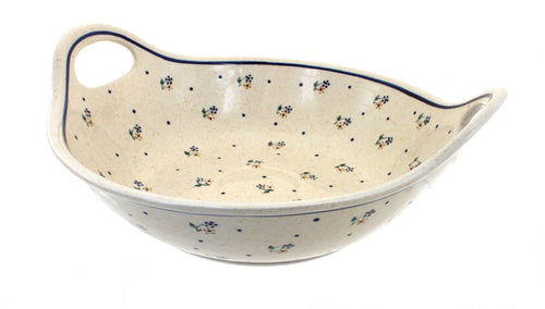 Polish Pottery Country Meadow Deep Bowl with Handles