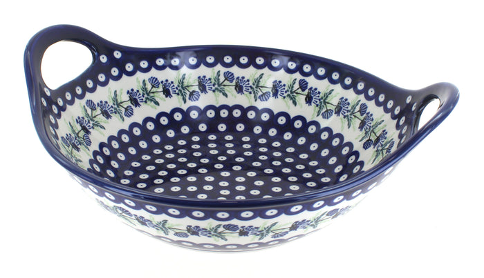Polish Pottery Sweet Annie Deep Bowl with Handles