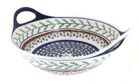 Polish Pottery Evergreen Deep Bowl with Handles
