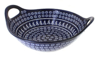 Polish Pottery Winter Nights Deep Bowl with Handles