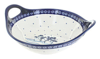 Polish Pottery Frosty Friend Deep Bowl with Handles