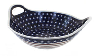 Polish Pottery Stars & Stripes Deep Bowl with Handles