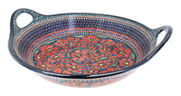 Polish Pottery Jungle Flower Large Deep Bowl with Handles