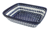 Polish Pottery Flowering Peacock Medium Deep Baker