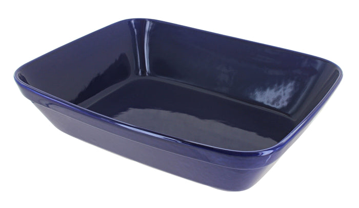 Polish Pottery Cobalt Large Deep Baker