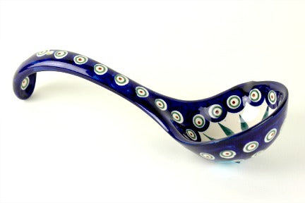 Peacock Soup Ladle Polish Pottery