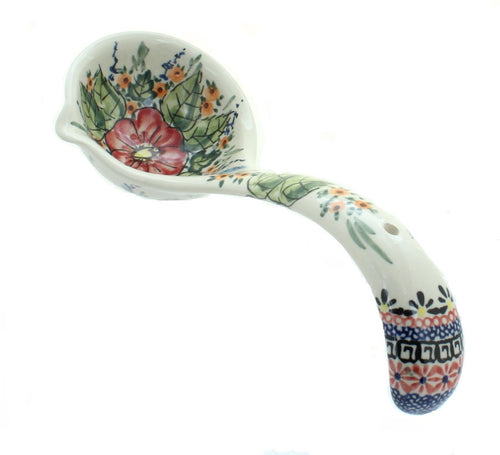 Polish Pottery Floral Butterfly Soup Ladle