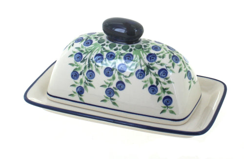 Polish Pottery Porcelain Vine Butter Dish