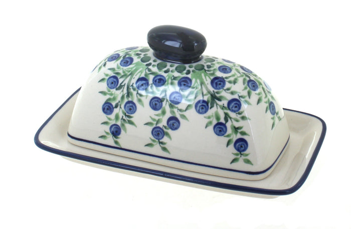 Polish Pottery Porcelain Vine Butter Dish
