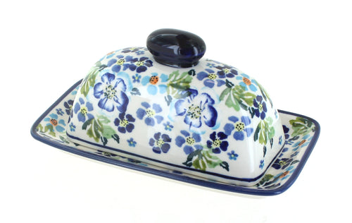 Polish Pottery Vintage Violet Butter Dish