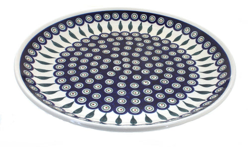 Polish Pottery Peacock Large Round Platter