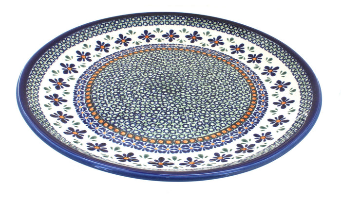 Mosaic Flower Large Round Platter Polish Pottery