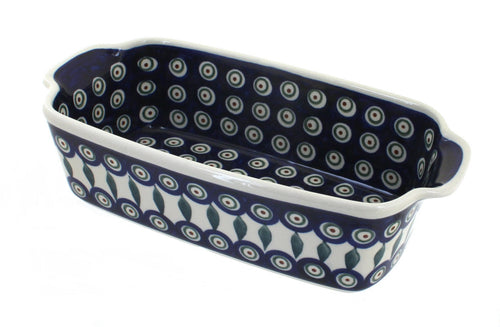 Polish Pottery Peacock Loaf Baker
