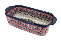 Polish Pottery Floral Butterfly Loaf Baker
