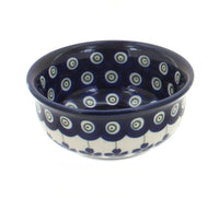 Polish Pottery Flowering Peacock Small Bowl