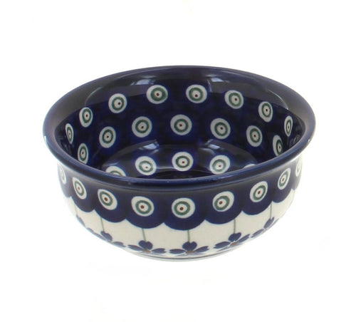 Polish Pottery Flowering Peacock Small Bowl