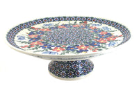 Polish Pottery Garden Butterfly Cake Plate