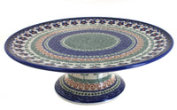 Polish Pottery Aztec Flower Cake Plate