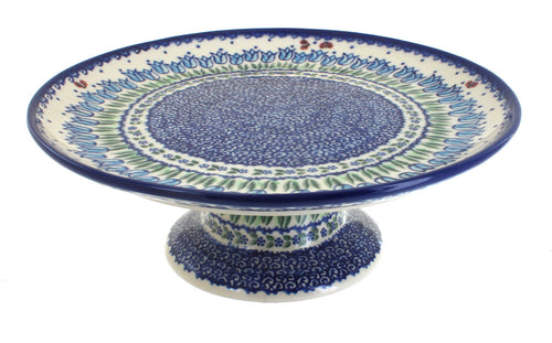 Polish Pottery Garden Tulip Cake Plate