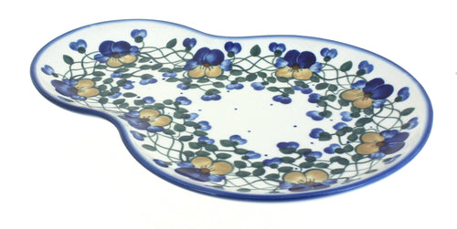 Polish Pottery Pansies Oval Breakfast Plate