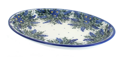 Polish Pottery Hyacinth Oval Dish