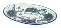 Polish Pottery Forget Me Not Oval Dish