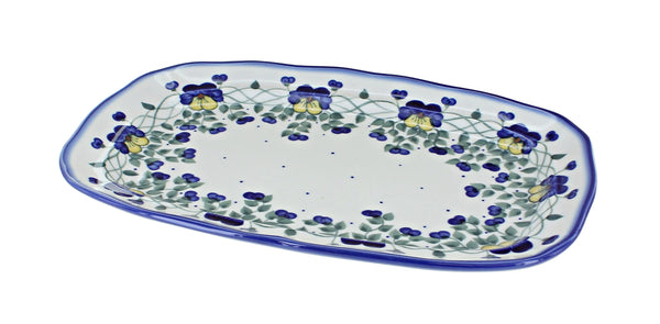 Pansies Medium Scalloped Serving Platter