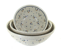 Polish Pottery Country Meadow 3 Piece Serving Bowl Set