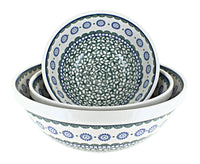 Polish Pottery Maia 3 Piece Serving Bowl Set