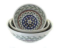 Polish Pottery Evergreen 3 Piece Serving Bowl Set