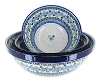 Polish Pottery Eliza 3 Piece Serving Bowl Set