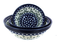 Alyce 3 Piece Serving Bowl Set Polish Pottery