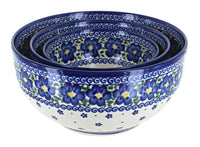 Polish Pottery Spring Blossom 3PC Mixing Bowl Set
