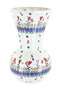 Polish Pottery Hearts & Flowers Vase