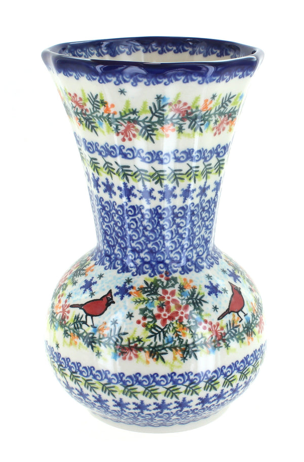 Winter Cardinal Vase