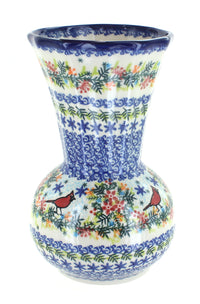 Polish Pottery Winter Cardinal Vase