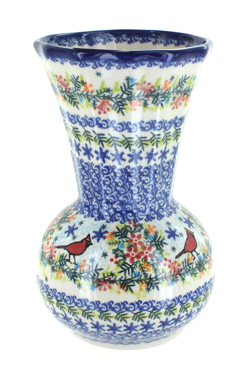 Polish Pottery Winter Cardinal Vase