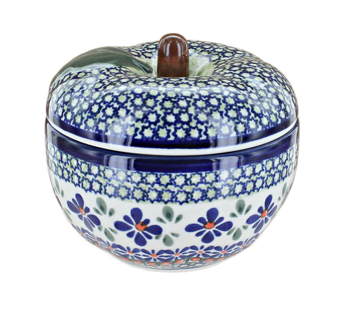 Polish Pottery Mosaic Flower Apple Baker