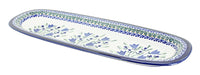 Polish Pottery Blue Tulip Large Bread Platter