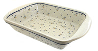 Polish Pottery Country Meadow Large Rectangular Baker with Handles