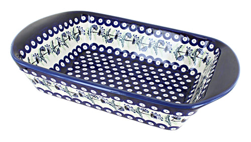 Polish Pottery Sweet Annie Large Rectangular Baker with Handles
